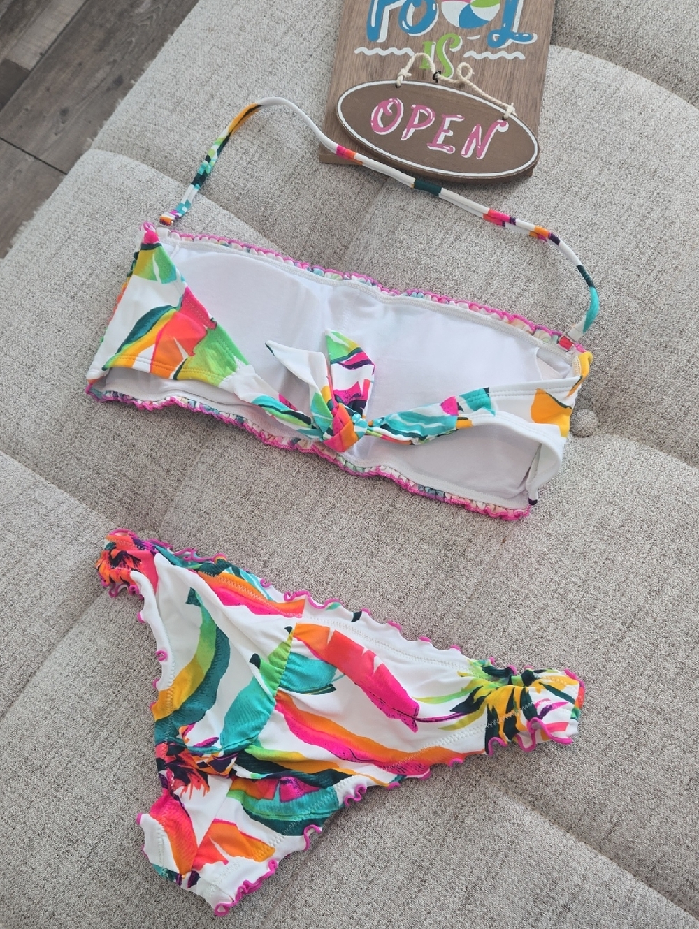 Hula Honey White Tropical Print Bikini - Picture 6 of 14